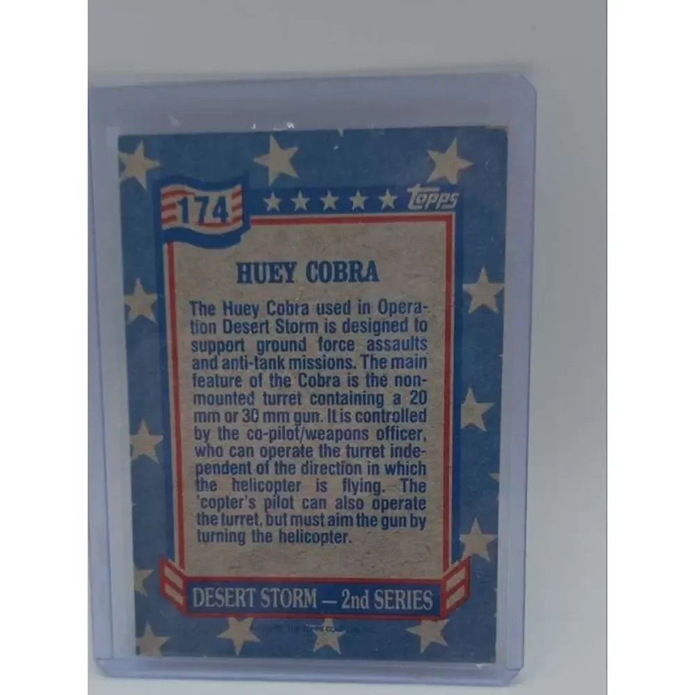 1991 Topps Desert Storm #174 Huey Cobra Card